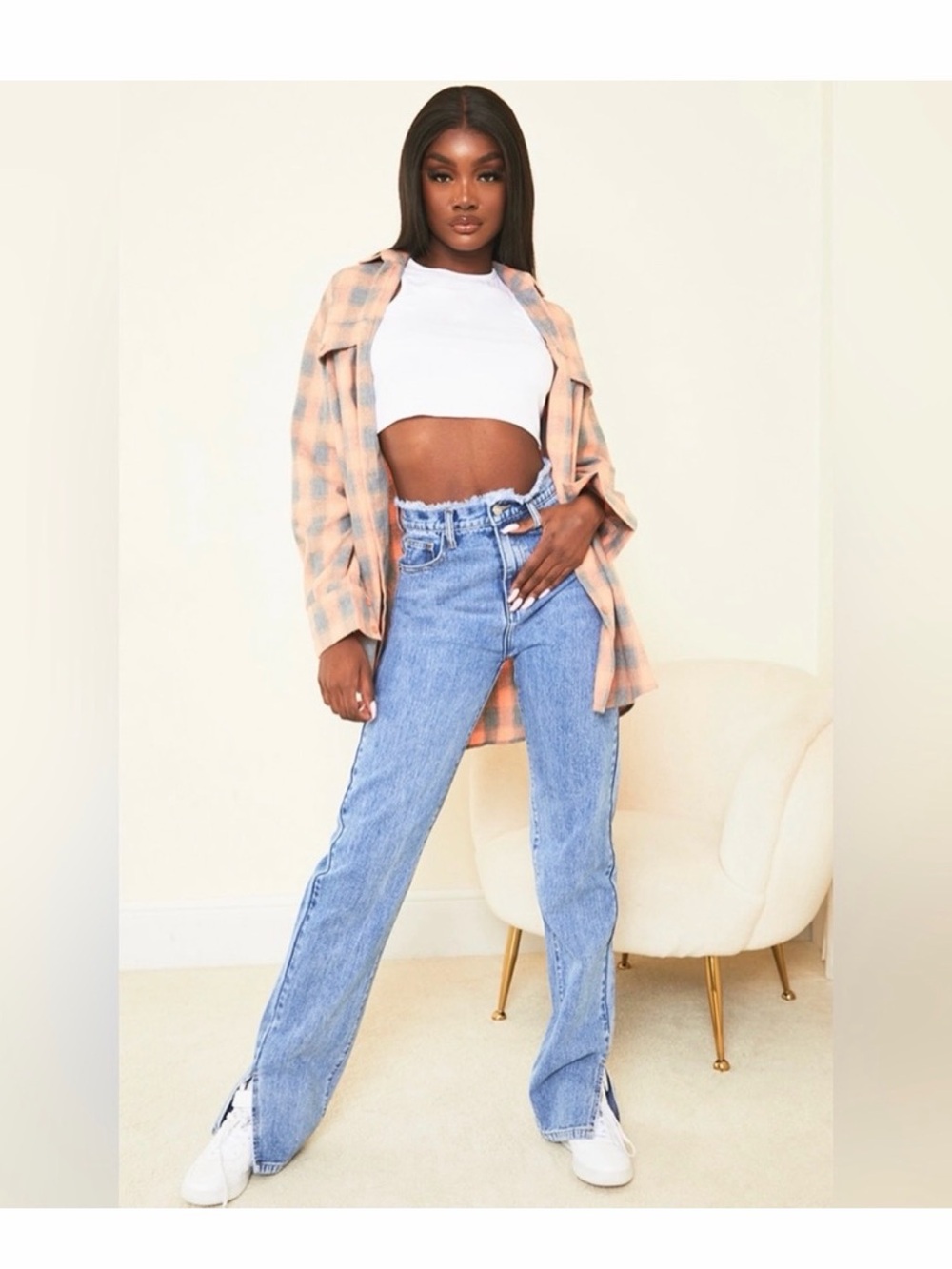High-Rise Straight Leg Women’s Jeans - Light Blue